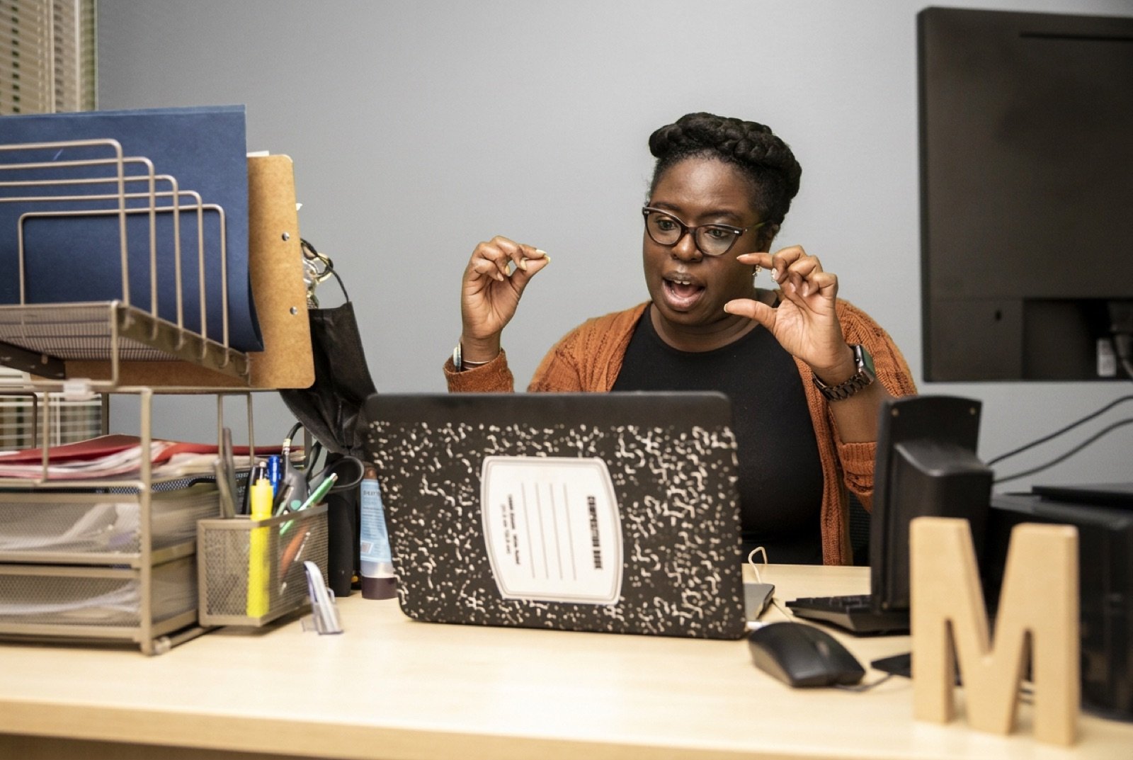 Case manager on a video call