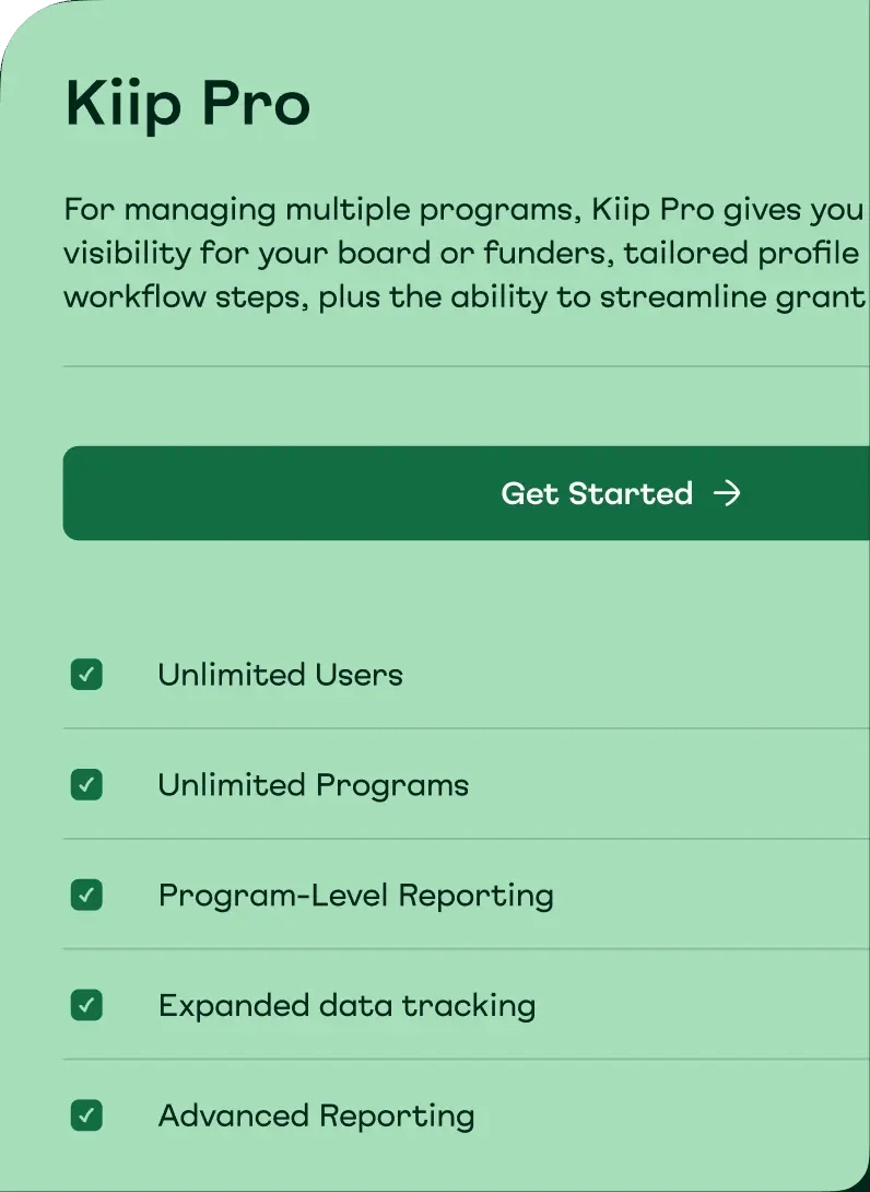 Kiip Pro plan card